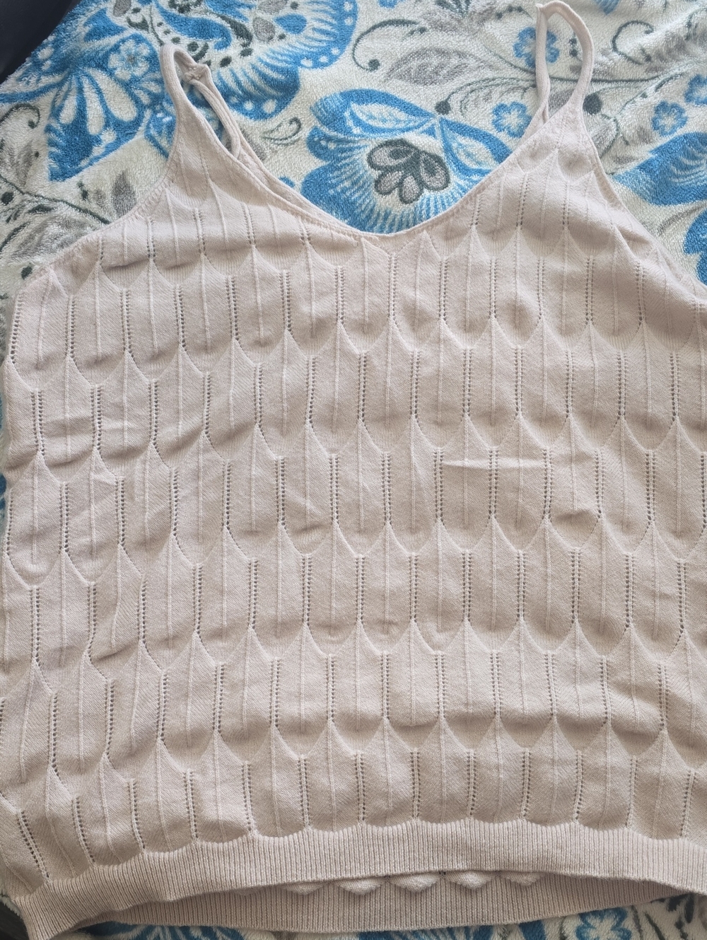 Source Unknown Cream Knit Spaghetti-Strap Camisole